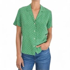 AYR Finn Polka Dot Silk Blouse Size Small